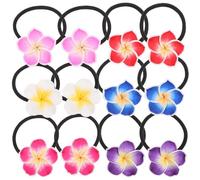 Lurrose Lot de 12 élastiques à cheveux Plumeria en céramique pour cheveux