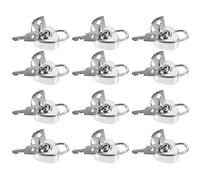 Lurrose Lot de 12 Mini Cadenas Multifonctionnels de Cœur, Cadenas Antirouille en Métal Argenté Clés Doubles, Serrure Compacte pour Valises, Tiroirs et Journaux, Usage Voyage et Rangement