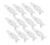 Lurrose Lot de 12 Supports De Rangement pour Étagères De Mariage Supports De Cuisine Clips D'Installation Pinces À Numéros Pinces pour Étagères D'Armoire Fer Argenté