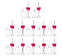 Lurrose Lot de 12 Tubes Vides pour Gloss à Lèvres 8ml, Contenant de Rangement Transparent de Verre à Pied Rouge, Design Mini Portable pour Échantillons et Voyages