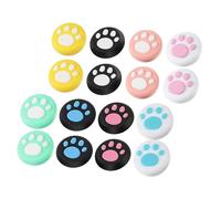 Lurrose Lot de 16 Capuchons Joystick en Silicone Motif Pattes de Chat, Compatibles Switch, Grip Antidérapant, Protège Manettes, Accessoires Gaming Multicolores pour Style Plusieurs styles