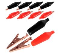 Lurrose Lot de 16 Pinces Crocodiles Isolées en Laiton Robuste Grand Modèle Mâchoires Larges pour Tests Électriques et Circuits Électroniques Usage Extérieur Sécurité