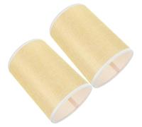 Lurrose Lot de 2 Abat-jour Ronds en Lin Beige, Diamètre Standard E27, pour Lampadaire et Lampe de Table, Abat-jour Décoratif Simple et Moderne, pour Chambre et Salon, Filtre Lumière Douce