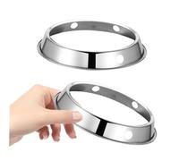 Lurrose Lot de 2 Anneaux de Wok en Acier Inoxydable, Support de Casserole Stable pour Cuisinière à Gaz, Accessoire Compatible Poêle Moyenne Taille, pour Cuisson Maison et Restaurant