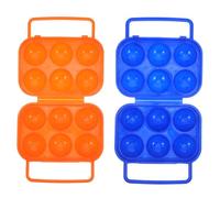 Lurrose Lot de 2 Boîtes à Œufs de Camping en Plastique Portable avec 6 Compartiments Individuels pour Réfrigérateur, Design Gain de Place pour Pique-niques Cuisine