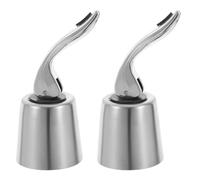 Lurrose Lot De 2 Bouchons De Bouteille En Acier Inoxydable Pour Bouteilles De Vin En Verre Bouchons De Tube À Essai Pour Vin Rouge