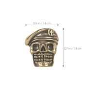 Lurrose Lot de 2 breloques tête de mort : perles d'espacement à trou en laiton en forme de pour loisirs créatifs, bijoux, bracelets, colliers, porte-