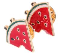 Lurrose Lot de 2 Broches Pastèque en Alliage Léger, Forme Tranche de Fruit, Pinces à Châle et Revers, Accessoires D’été Polyvalents pour Fêtes et Tenue Quotidienne, Bijoux Fantaisie