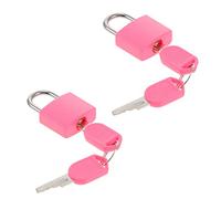 Lurrose Lot De 2 Cadenas Avec Clé 20mm En Laiton Jaune, Mini Serrure De Voyage Compacte Pour Casier Et Bagage, Couleur Rose Vif, Résistante à La Corrosion, Utilisation Familiale Et Professionnelle