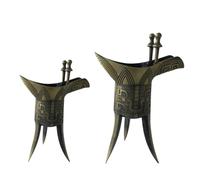 Lurrose Lot de 2 Coupes à Trois Pieds en Bronze Antique, Décoration Vintage Authentique, Taille Petite et Grosse, Ornement D’intérieur pour Maison, Bureau ou Club, Objet de Collection