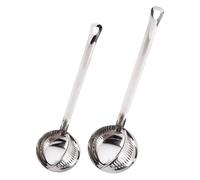 Lurrose Lot de 2 Cuillères à Écumer en Acier Inoxydable, Détachable, Grandes et Petites Tailles, Ustensile Cuisine pour Filtrer Graisses et Résidus, Adaptées la Préparation de Soupe