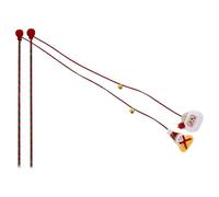 Lurrose Lot de 2 Jouets Interactifs pour Chat Intérieur de Père Noël et Bonhomme de Neige Clochette, Corde en Coton et Tige en PP pour Exercice et Amusement