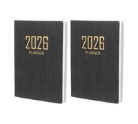 Lurrose Lot de 2 Mini Carnets de Planification 2026 Noirs Rayures Blanches Agenda Quotidien et Hebdomadaire Papier Format Poche Bloc-Notes Agenda Scolaire et Bureau pour Organisation des
