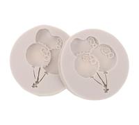 Lurrose Lot de 2 moules à fondant pour la Saint-Valentin - Moule en silicone en forme de cœur et de ballon - à fondant pour la décoration de gâteaux, cupcakes, bonbons, chocolat et pâte à sucre (6