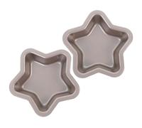 Lurrose Lot de 2 Moules à Gâteau Étoiles 4 Pouces Antiadhésifs en Acier au Carbone Doré, Réutilisables pour Cuisson Domestique, Moules à Pâtisserie Pratiques Dessert