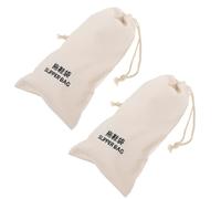 Lurrose Lot de 2 Paquets à Cordon pour Chaussures de Voyage en Tissu Beige, Robuste et Polyvalent, Rangement Protection Pendant Vos Déplacements