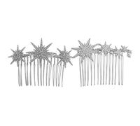 Lurrose Lot de 2 Peignes à Cheveux en Alliage Argenté Strass, Épingles Décoratives pour Coiffure de Mariée, Accessoires Légers pour Filles et Femmes, pour Mariage et Occasions Spéciales