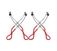 Lurrose Lot de 2 Pinces Anti-brûlure pour Bocaux Larges en Métal et PP, Clip Antidérapant Rouge, Porte-Bocal Polyvalent pour Manipulation Sécurisée Cuisine, pour Bocaux Chauds et