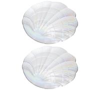 Lurrose Lot de 2 Plateaux de Mélange Transparents Coquillage pour Nail Art, Palette Manucure Professionnelle, Assiette Mélange Vernis à Ongles Diy, Accessoires Salons de Beauté, Usage