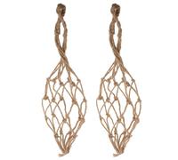 Lurrose Lot de 2 Porte-Bouteilles de Vin en Corde Tissée, Housses en Filet Réutilisables pour Bocaux à Vin et Bière, Taille 1 à 2 Kg, Style Vintage Rustique pour Rangement et Transport