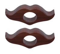 Lurrose Lot de 2 Porte-pages en Bois de Noyer pour Pouce 8,5 X 3,3 X 1,5 Cm, Support de Lecture Ergonomique de Moustache, Accessoire de Lecture Portable pour Livres de Poche, Romans