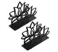 Lurrose Lot de 2 Porte-Serviettes en Métal Noir Autoportants de Lotus Distributeur de Serviettes en Papier Décoratif Cuisine Salle à Manger et Bureau Présentoir Fonctionnel et Élégant