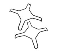 Lurrose Lot de 2 Supports pour Brûleur de Cuisinière à Gaz en Acier Inoxydable, Grille Stable pour Wok et Casserole, Anneau Antidérapant Noir, Accessoire Compact pour Ustensiles Cuisine