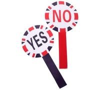 Lurrose Lot de 2 Tableaux de Vote Portables Effaçables à Sec 12x24 Cm en Panneau Mousse, Double Face Rouge “no” Bleu “yes”, Pagaies sans Manche pour École et Classe, Fournitures Scolaires