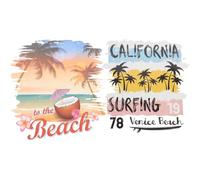 Lurrose Lot de 2 Transferts Thermocollants à Fleurs pour Vêtements D'été, Autocollants Lavables pour Chemises, Patchs Souples Compatibles Fer à Repasser, Décoration DIY Textile Facile