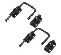 Lurrose Lot de 2 Verrous de Porte Coulissante Intérieure Noir Mat, Loquet à Pêne Multi-angle en Acier Inoxydable, Serrure Coulissante Sécurisée pour Baie Vitrée, Installation par