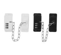 Lurrose Lot de 2 verrous de sécurité enfant pour réfrigérateur : cadenas à combinaison à 3 chiffres - Installation facile - Verrou à chaînette pour chambre, placard, armoire ou tiroir