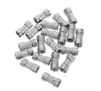 Lurrose Lot de 20 Adaptateurs Double Connecteur Coaxial Mâle F en Alliage de Zinc, Coupleur D’extension Câble Tv Antenne, Filetage Étanche, pour Installation Domestique et Bureau, Raccord