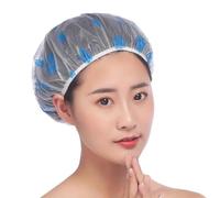 Lurrose Lot de 20 Bonnets de Imperméables en Pe Imprimé, Taille Unique, Couleurs Mixtes, Réutilisables et Légers, Bonnet de Bain pour Femme, Spa et Soins Capillaires Couleur Aléatoire