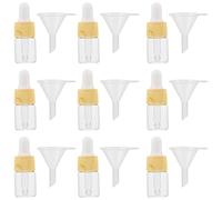 Lurrose Lot de 20 Flacons Compte-gouttes en Verre 5ml pour Huile Essentielle, Bouteilles Portables Entonnoirs, Faciles à Presser, pour Voyage