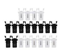 Lurrose Lot de 20 Loquets de Verrouillage pour Poubelle Universels, Accessoires en Plastique Résistant, Boutons-poussoirs Noir et Blanc, Compatibles pour Réparation et Remplacement