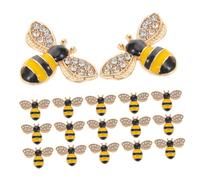 Lurrose Lot De 20 Pendentifs Abeilles En Alliage Émaillé Breloques Pour Ongles Petites Abeilles Kawaii Bijoux Pour Ongles Décoration D'Ongles Strass
