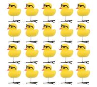 Lurrose Lot de 20 pinces à cheveux canard pour femmes : accessoires mignons pour festivals et raves - Pinces à cheveux canard jaunes - à kawaii pour la décoration des fêtes d'été et des