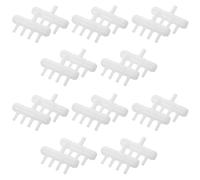 Lurrose Lot de 20 Raccords Répartiteurs à 4 Sorties Blancs pour Aquarium, Connecteurs en Plastique 8 Mm vers 4 Mm, Distributeur de Flux d'air Vanne de Régulation, Accessoires pour Pompe