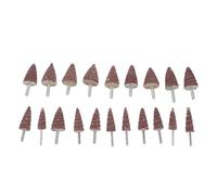 Lurrose Lot de 20 Têtes de Meulage Abrasives Coniques à Lamelles, Assortiment 16/20/25/30 Mm, Papier de Verre Résistant, pour Ponçage Métal, Bois et Plastique, Accessoires pour Ponceuse