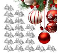 Lurrose Lot de 200 Set de Couvercles Argentés pour Boules de Noël Ø 1,3 Cm, Accessoires DIY pour Décoration Suspendue de Sapin, Embouts de Pendentifs pour Bricolage Festif