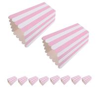 Lurrose Lot de 24 Boîtes à Popcorn Roses à Rayures Bordure Ondulée, Petites Tailles Pratiques pour Snacks Variés et Événements Festifs