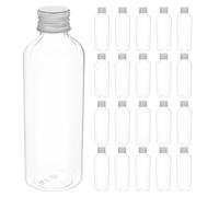 Lurrose Lot de 24 flacons transparents avec bouchon à vis en aluminium, petits pots de 100 ml pour huiles essentielles, poudres, crèmes et onguents, flacons distributeurs de voyage étanches.