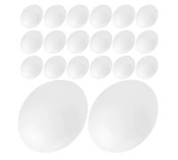 Lurrose Lot de 24 Œufs Factices en Plastique Solide Blanc pour Perroquets et Oiseaux Nicheurs, Design Réaliste et Taille Naturelle, pour Décoration D'éclosion et Étude Scientifique