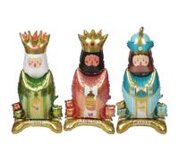Lurrose Lot de 3 ballons en aluminium représentant les trois rois mages