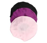 Lurrose Lot De 3 Bonnets De Nuit Satin Enfant - Bonnet De Soie Avec Large Bande Élastique - Protection Cheveux Douce Pour Sommeil Confortable Garçons Et Filles