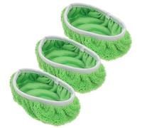 Lurrose Lot de 3 Lingettes de Rechange pour Balai à Franges Petite Taille en Microfibre Corail Verte, Lavables et Réutilisables, Accessoires de Nettoyage Polyvalents pour Sols Humides