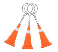 Lurrose Lot De 3 Mini Porte-clés En Forme De Cône De Signalisation En Silicone, Pendentifs Amusants Pour Sac À Main, Pour Fêtes Sur Thème Construction