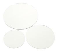 Lurrose Lot de 3 Panneaux Miroirs Ronds en Acrylique Miroir D’Exposition Bijoux 10 14 18 Cm Surface Polie Réfléchissante pour Accessoires Photographie et Fond Photo Studio