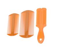 Lurrose Lot de 3 Peignes à Dents Doubles Faces en Plastique Orange Peigne Fin Anti-pellicules Outil de Massage Capillaire pour Cuir Chevelu Sensible Denté pour Soins des Cheveux