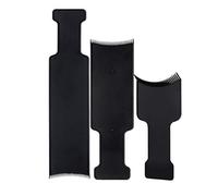 Lurrose Lot de 3 peignes à tête plate pour barber - Noir